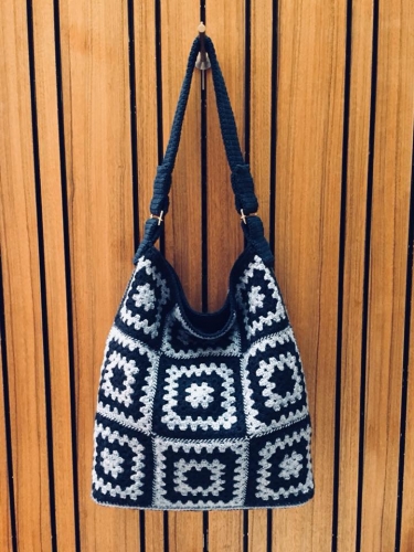 sac, crochet, armel malejacq,designer, granny square, bag, design, vintage,
