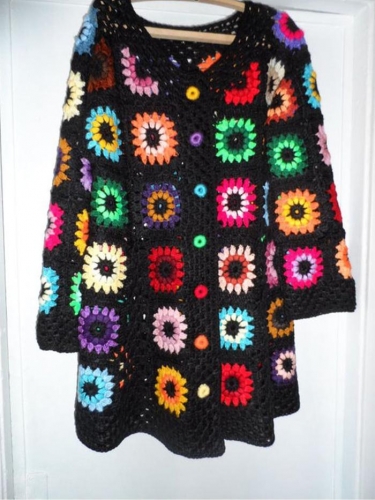 crochet, granny, vpc, pas cher, top, vintage , multicolor 